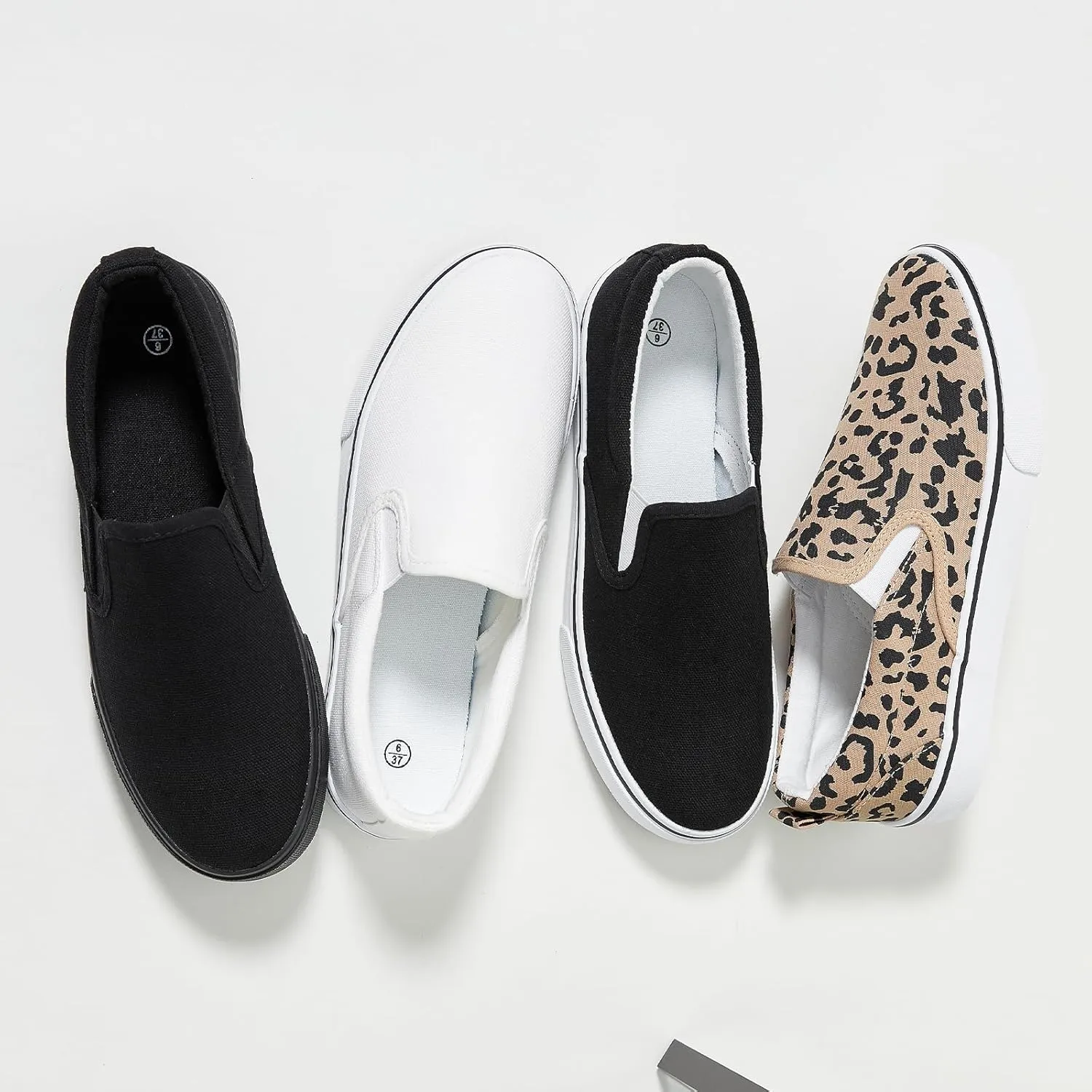 Women's Slip on Shoes Canvas Sneakers Loafers Non Slip Shoes Low Top Casual Shoes