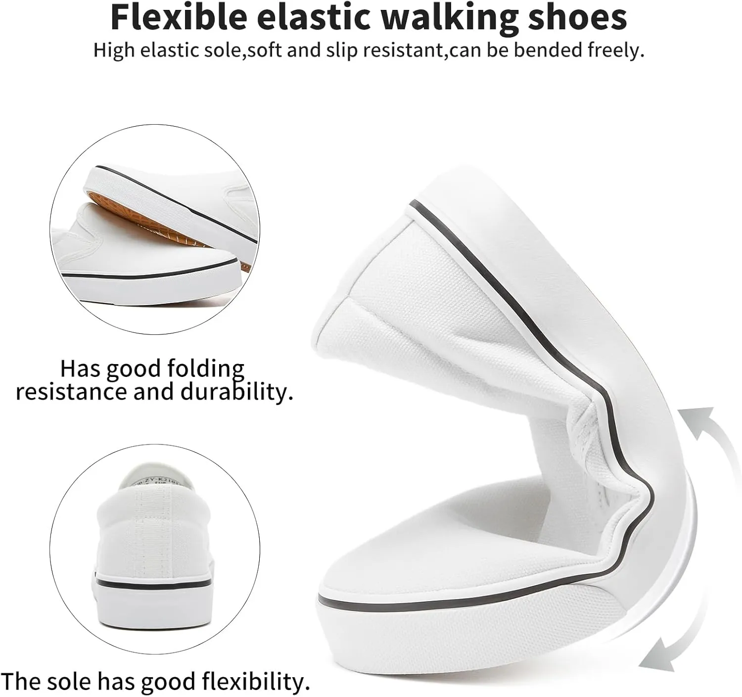 Women's Slip on Shoes Canvas Sneakers Loafers Non Slip Shoes Low Top Casual Shoes