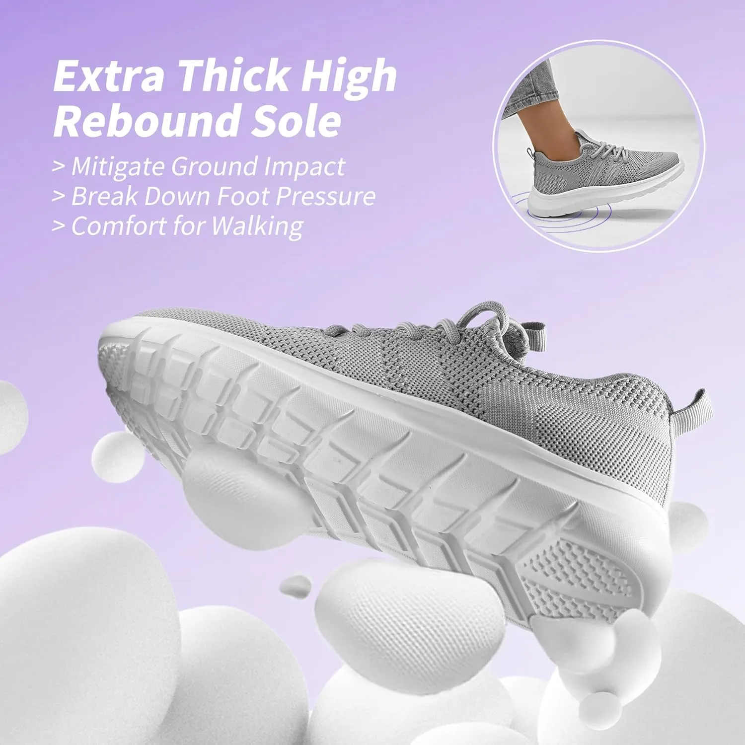 Women's Slip On Walking Shoes Non Slip Running Tennis Shoes Lightweight Breathable Athletic Gym Workout Cross Training Sneakers