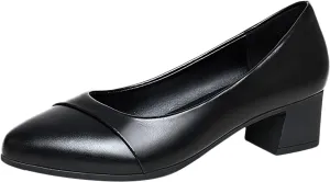 Women's Slip-Ons Loafers Round Toe Dress Shoes Work Pumps Closed Toe Heels Office Shoes Chunky Block Mary Janes