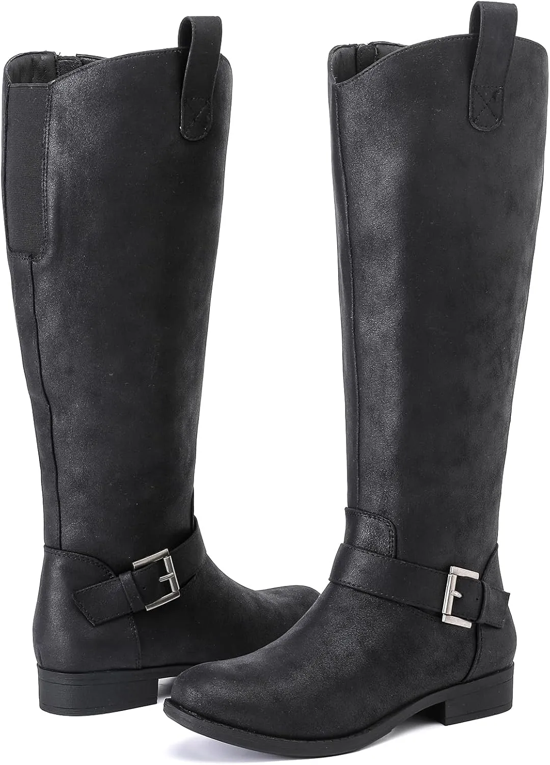 Women's Slouchy Knee High Boots, Comfortable and Fashionable Round Toe Riding Combat Boots for Fall and Winter Wear for Women.