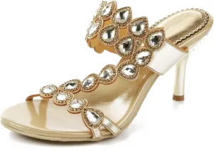Women's Stylish Sparkle Rhinestone Sandals Jeweled Sandals Summer Sandals Womens Mules Sandals
