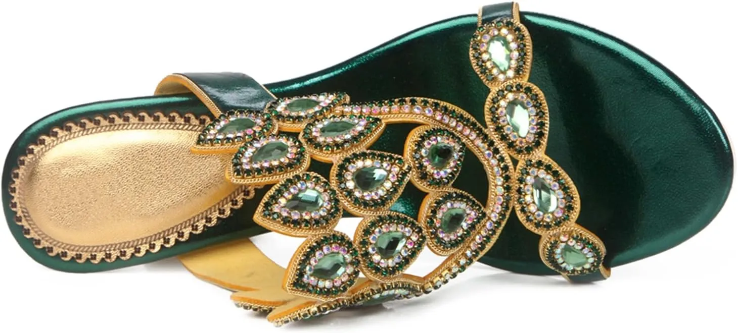 Women's Stylish Sparkle Rhinestone Sandals Jeweled Sandals Summer Sandals Womens Mules Sandals