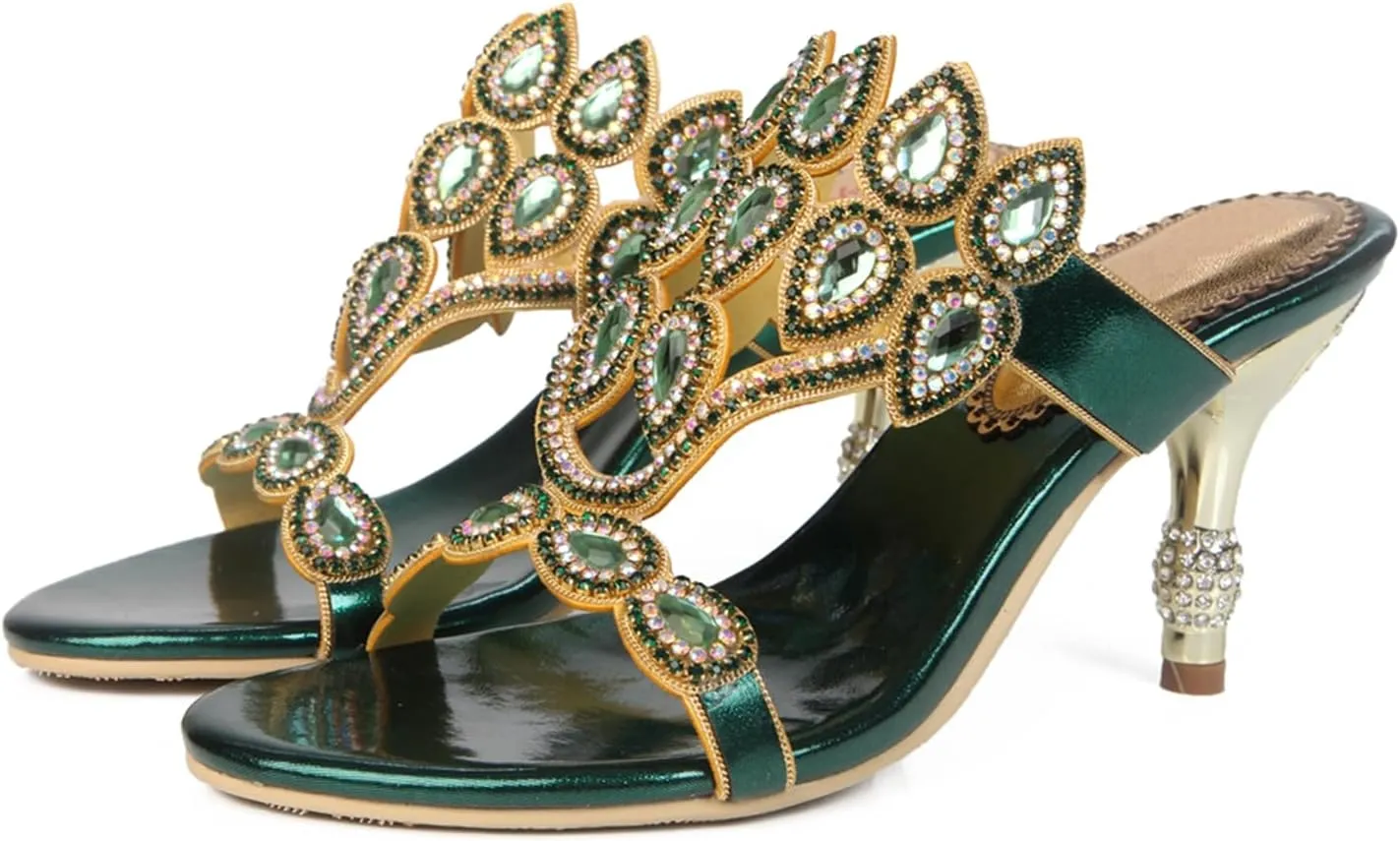 Women's Stylish Sparkle Rhinestone Sandals Jeweled Sandals Summer Sandals Womens Mules Sandals