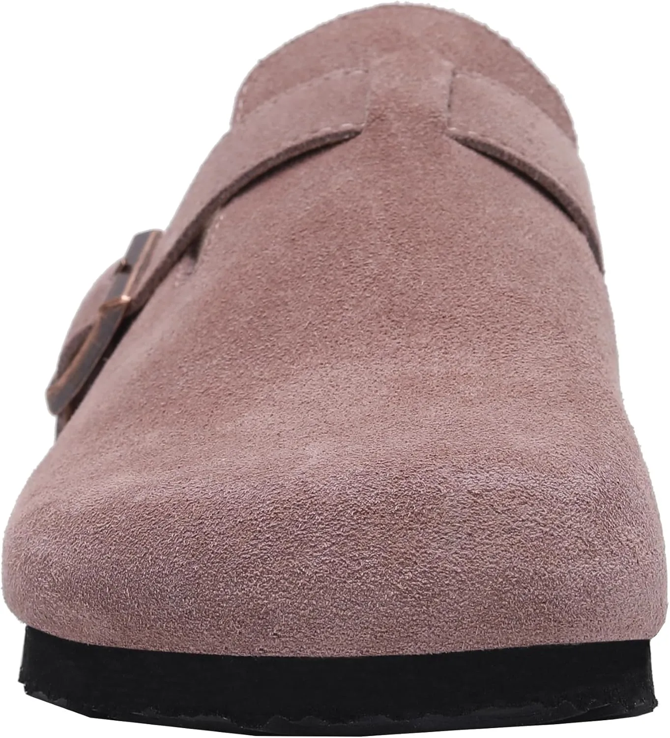 Women's Suede Clogs Men's Leather Mules Cork Footbed Sandals Slip-on Potato Shoes with Arch Support
