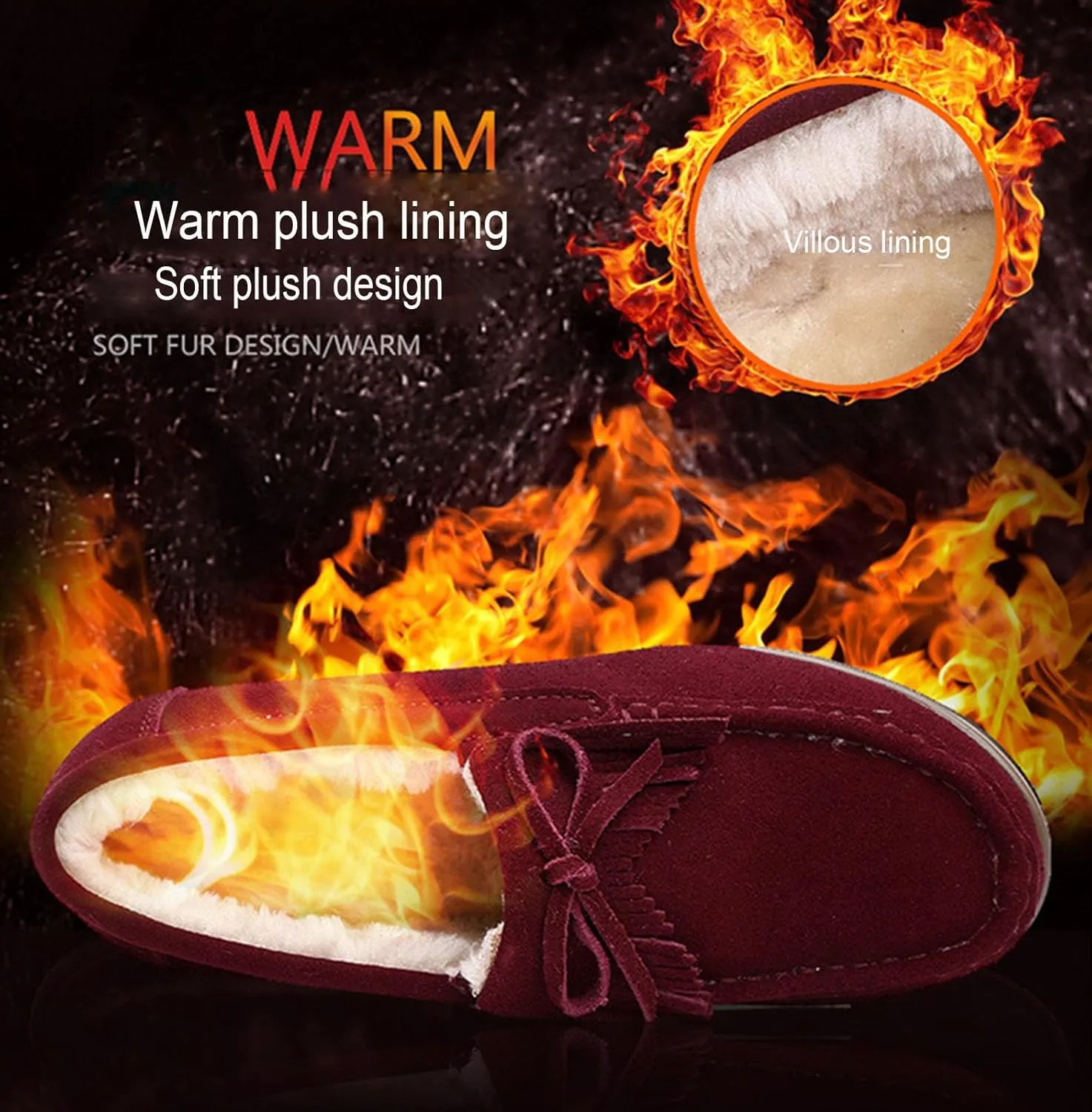 Women's Tassel Suede Plush Wedge Shaped Sports Shoes Fashion Thick Sole Arched Casual Loafers Velvet Tassel Bow Wedge Casual Shoes