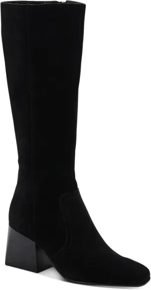 Womens Tori Suede Side Zip Knee-High Boots Black 9 Medium (B,M)