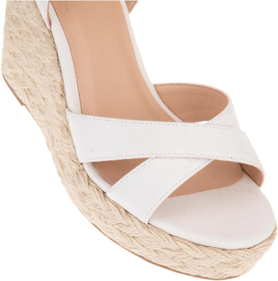 Women's Wedge Platform Espadrille Open Toe Lace-Up Sandals, Cross Strap Wedge Sandals Summer Espadrilles Ankle Strap Buckle Platform Sandals