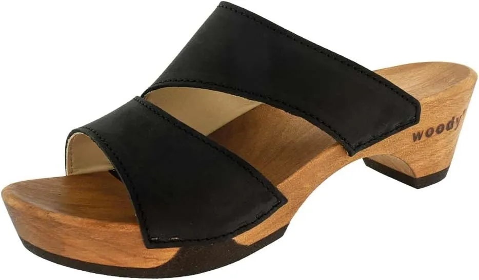 woody Women's Clog Mules, Black, 10