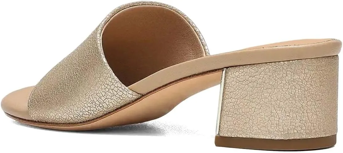 XYD Women's Open Split Toe Low Chunky Heel Slides Mules Slip On Thong Sandals Comfort Holidays Casual Dress Slipper Shoes