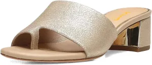 XYD Women's Open Split Toe Low Chunky Heel Slides Mules Slip On Thong Sandals Comfort Holidays Casual Dress Slipper Shoes