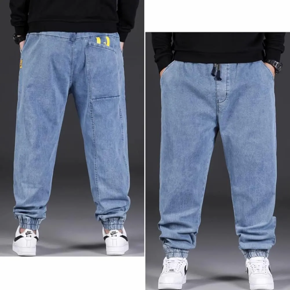 XYGJZ Men's Denim Jogger Pants Loose Fit Casual Jeans Trousers