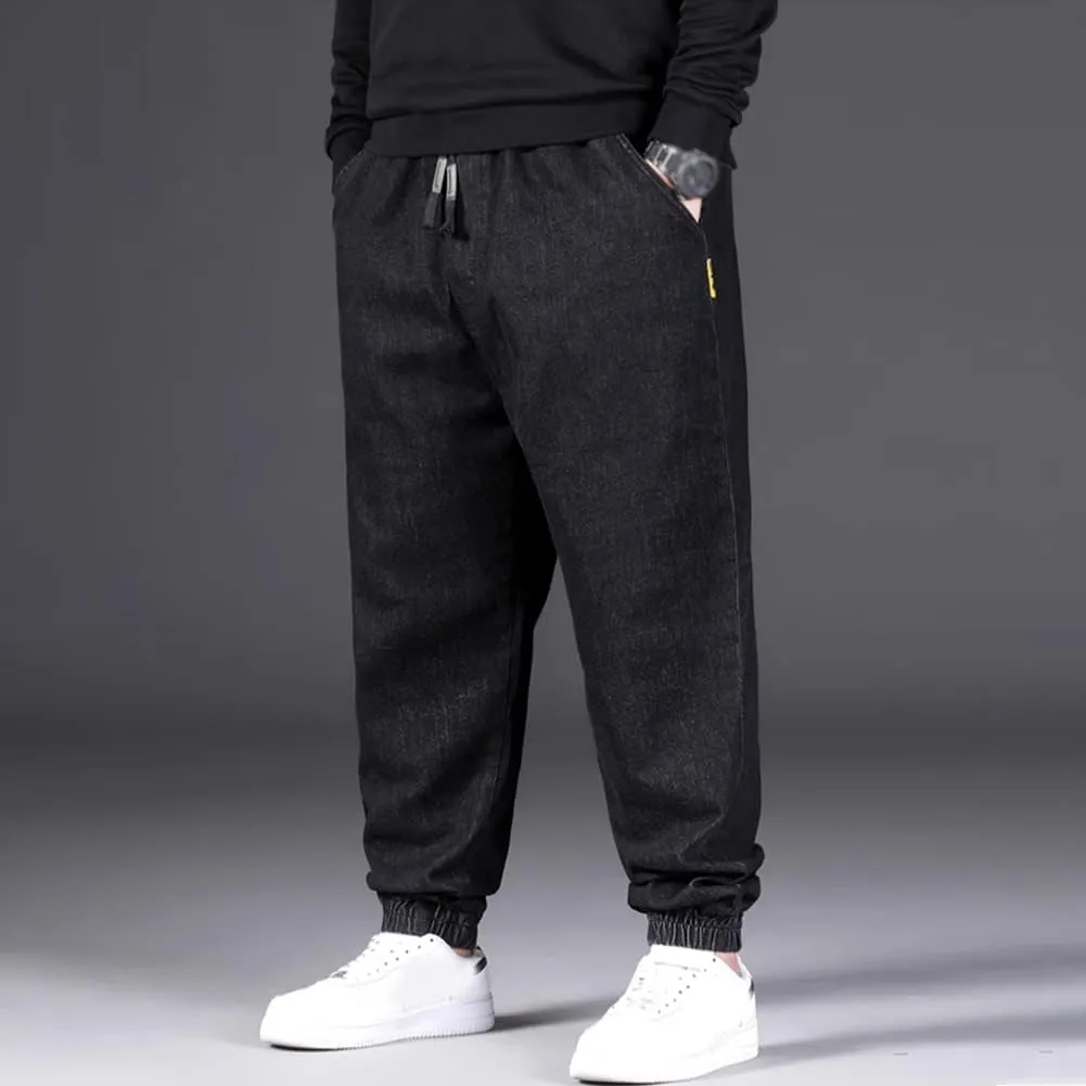 XYGJZ Men's Denim Jogger Pants Loose Fit Casual Jeans Trousers