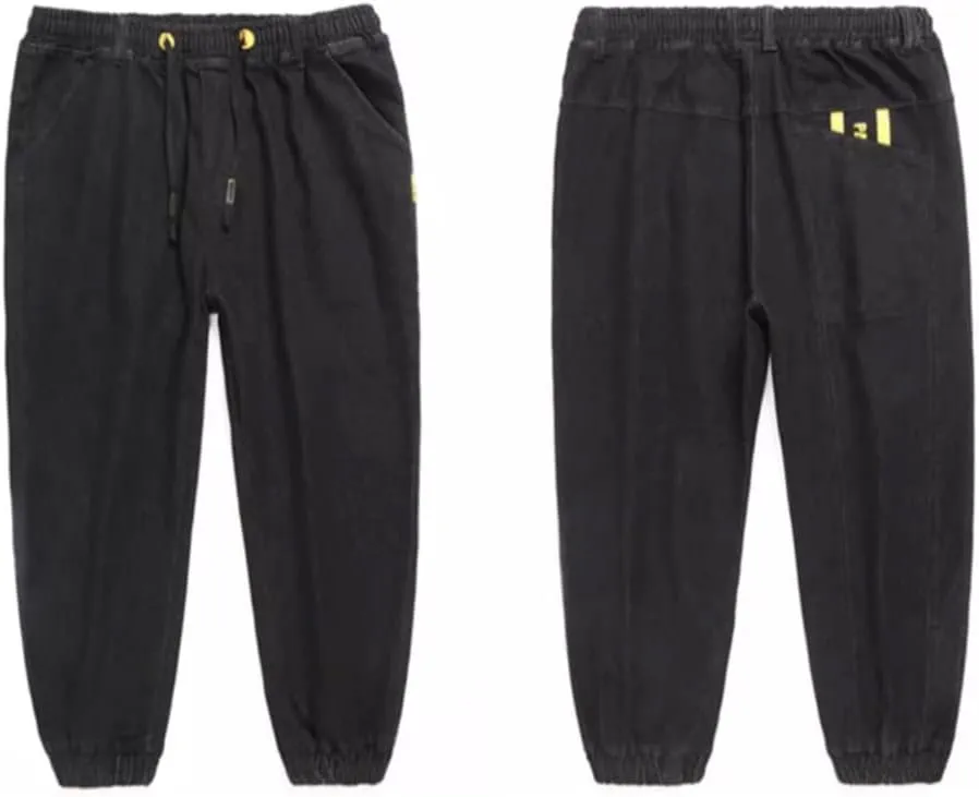 XYGJZ Men's Denim Jogger Pants Loose Fit Casual Jeans Trousers