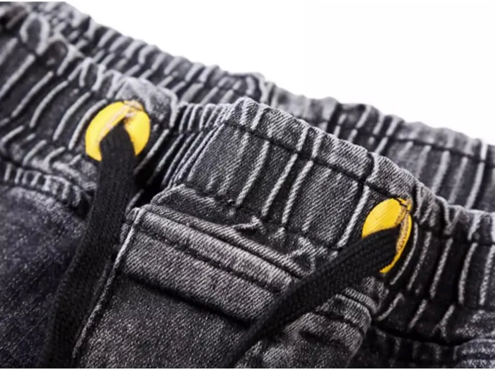 XYGJZ Men's Denim Jogger Pants Loose Fit Casual Jeans Trousers