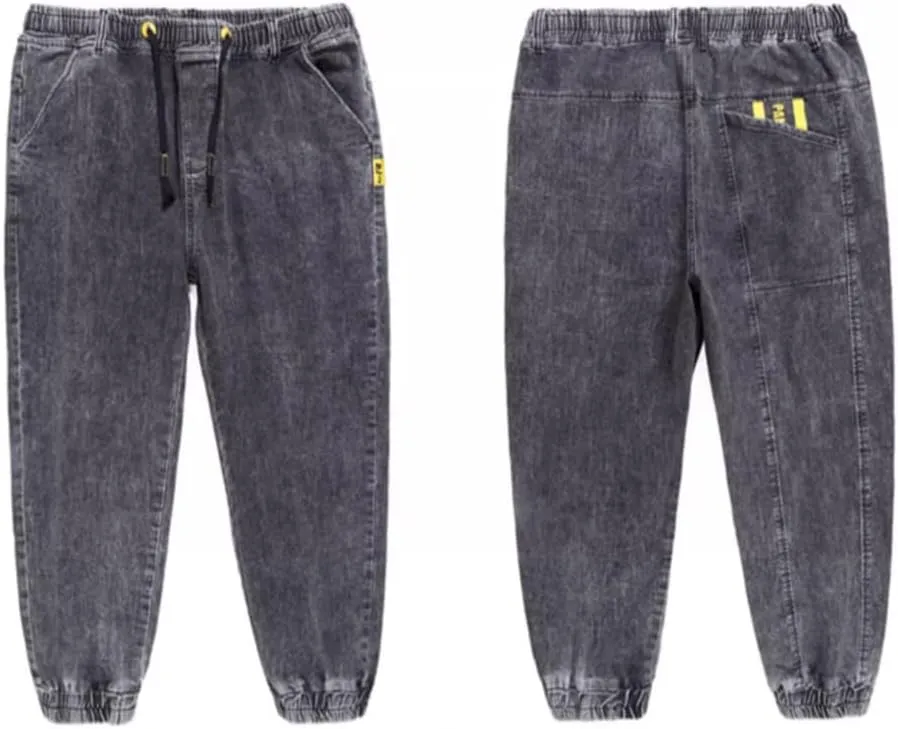 XYGJZ Men's Denim Jogger Pants Loose Fit Casual Jeans Trousers