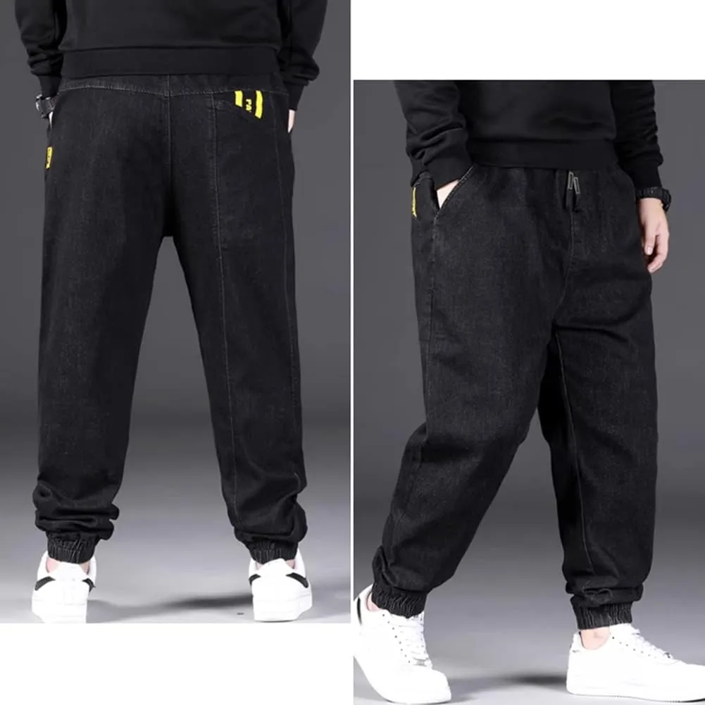 XYGJZ Men's Denim Jogger Pants Loose Fit Casual Jeans Trousers
