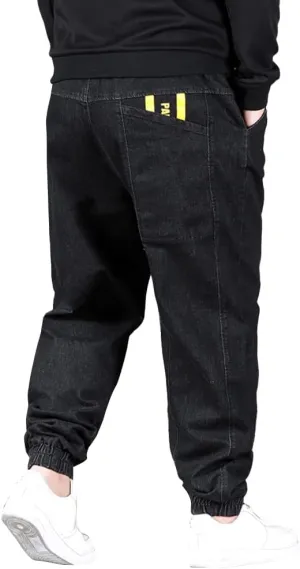 XYGJZ Men's Denim Jogger Pants Loose Fit Casual Jeans Trousers