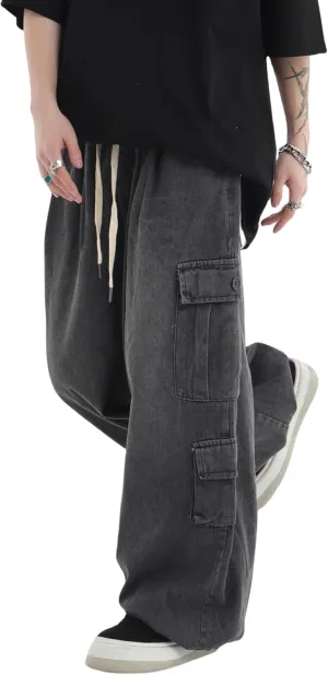 Y2k Baggy Jeans for Men Vintage Relaxed Fit Skateboard Jeans Denim Skateboard Baggy Pants Hip Hop Jeans Streetwear