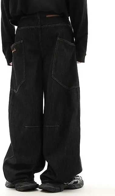 Y2k Baggy Jeans for Men Women Wide Leg Skater Grunge Pants Loose Fit Barrel Jeans Hip Hop Denim Pants Streetwear