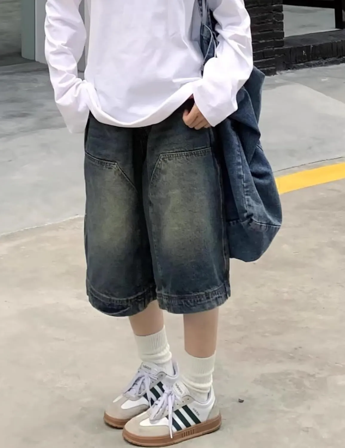 Y2k Jean Shorts Jorts Y2k Streetwear Hip Hop Shorts Skater Jeans Grunge Shorts