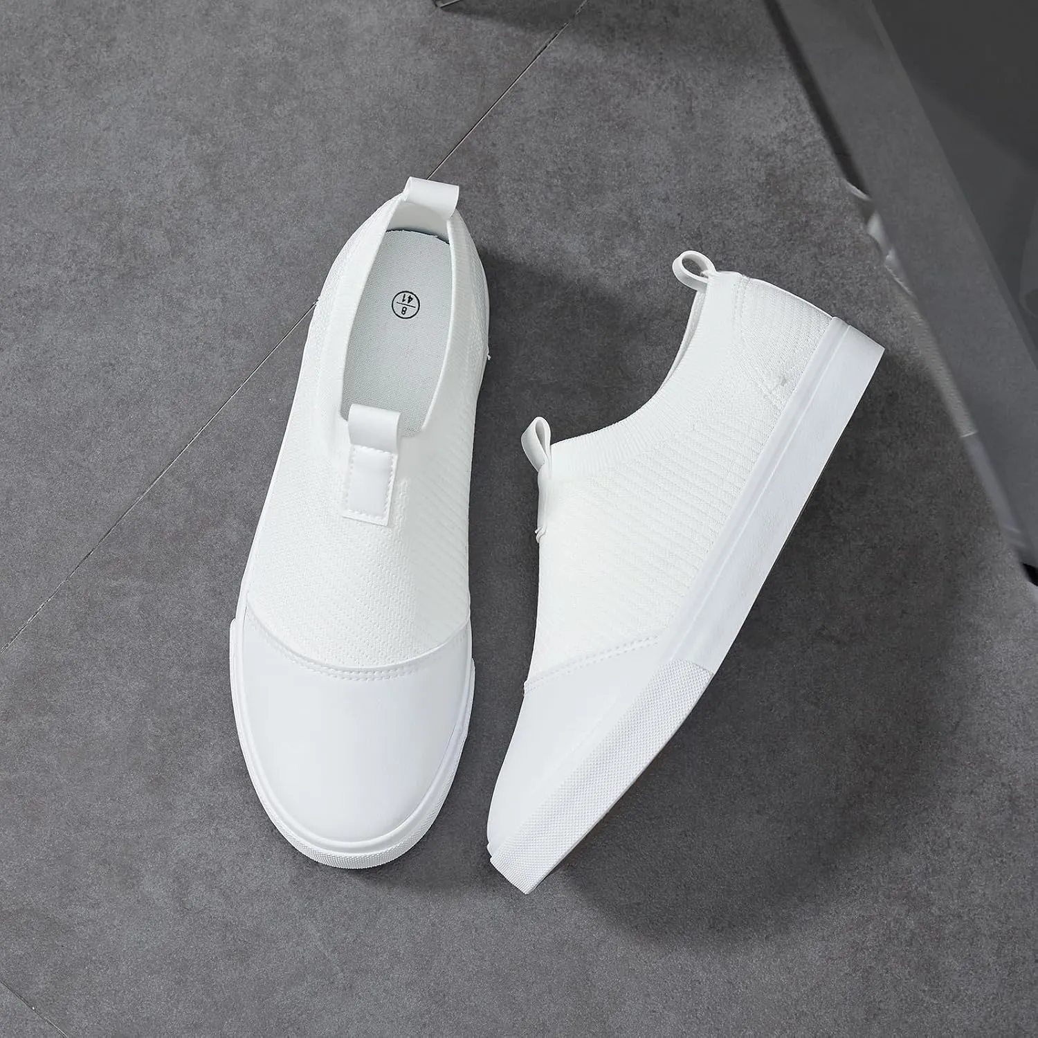 yageyan Mens Loafers Shoes Comfortable Mens Slip on Sneakers White Shoes Black Casual Fashion Shoes