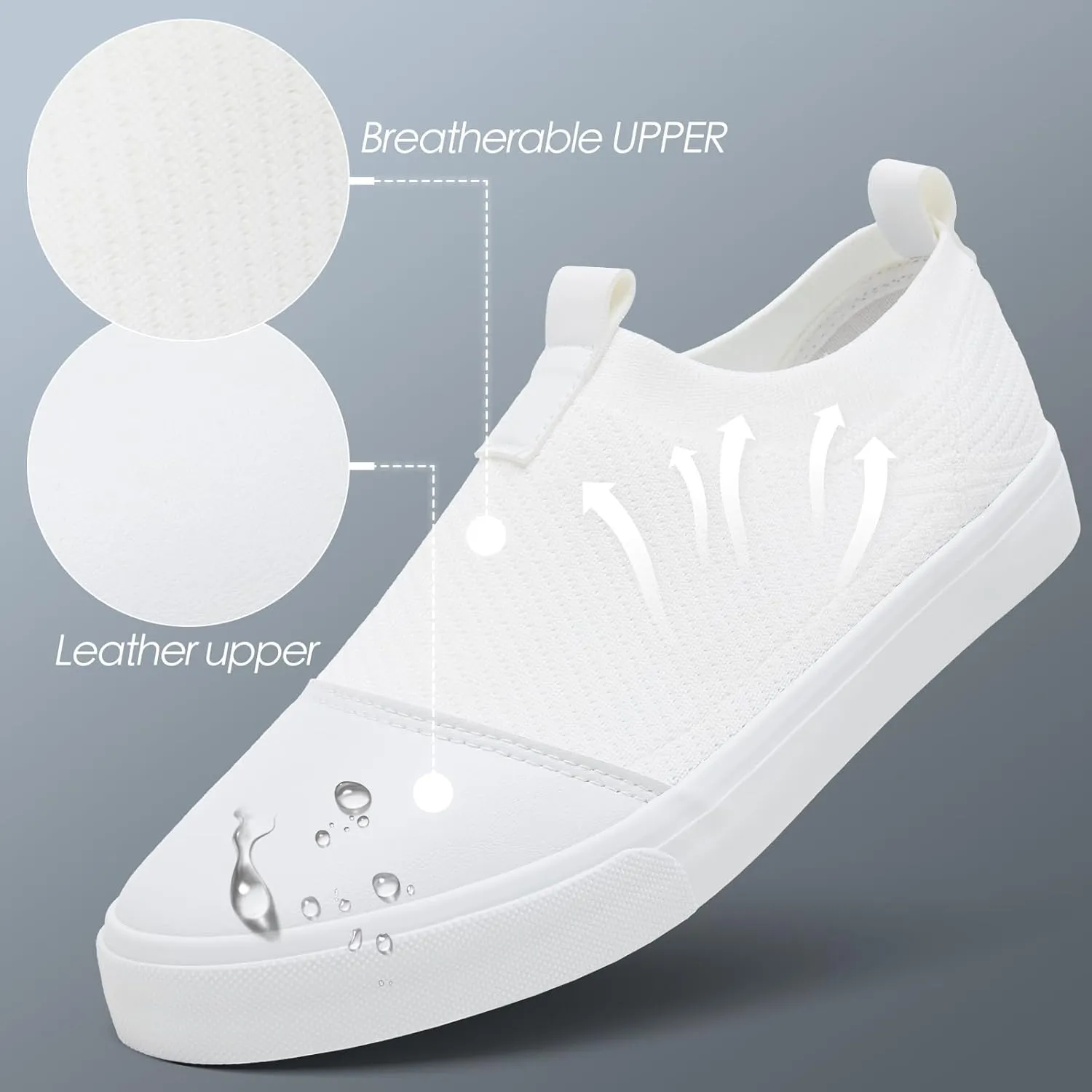 yageyan Mens Loafers Shoes Comfortable Mens Slip on Sneakers White Shoes Black Casual Fashion Shoes