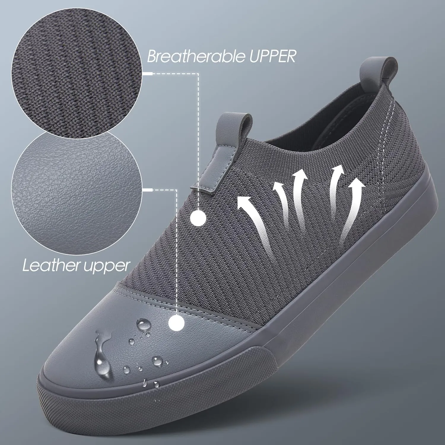 yageyan Mens Loafers Shoes Comfortable Mens Slip on Sneakers White Shoes Black Casual Fashion Shoes
