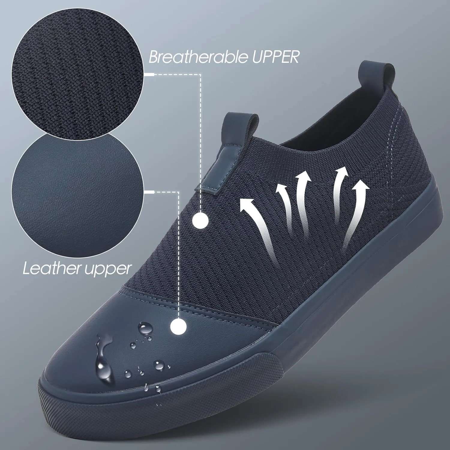 yageyan Mens Loafers Shoes Comfortable Mens Slip on Sneakers White Shoes Black Casual Fashion Shoes