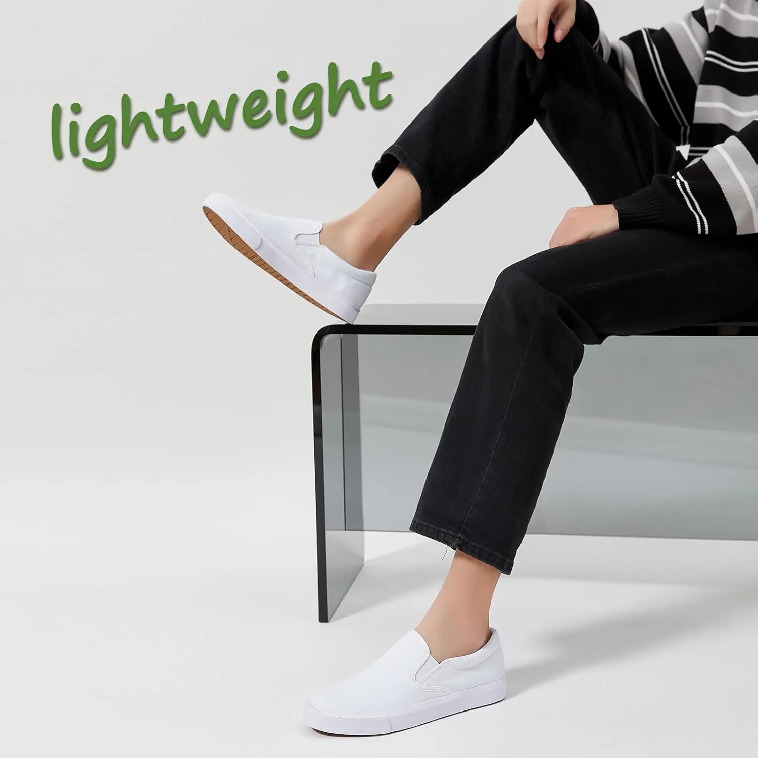 yageyan Mens Slip on Sneakers Loafers Shoes Canvas Black Shoes Canvas Blue Casual Fashion Shoes
