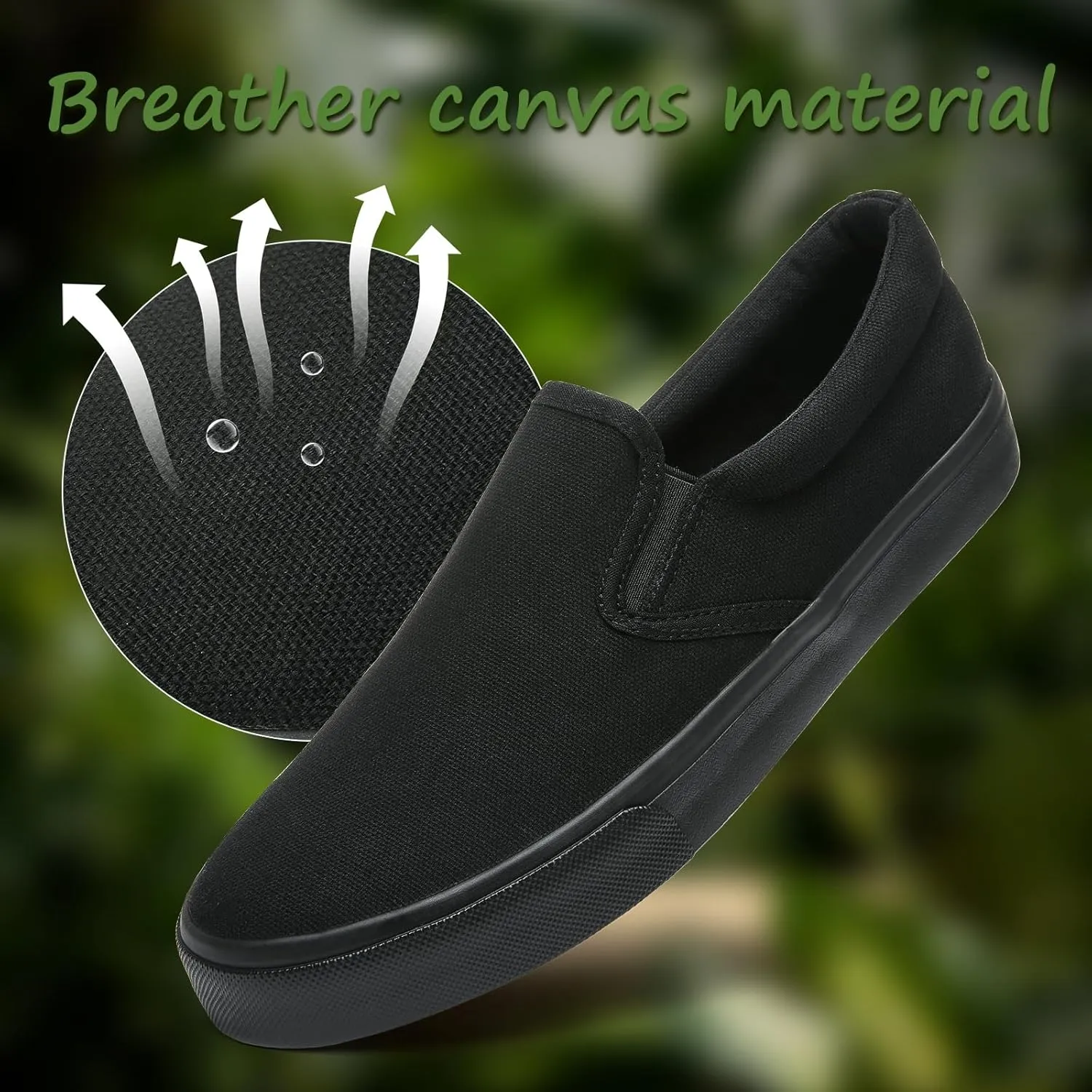 yageyan Mens Slip on Sneakers Loafers Shoes Canvas Black Shoes Canvas Blue Casual Fashion Shoes