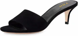 YDN Women Comfy Kitten Low Heel Mules Slip on Clog Sandals Open Toe Dress Pumps Slide Shoes Size 4-15 US