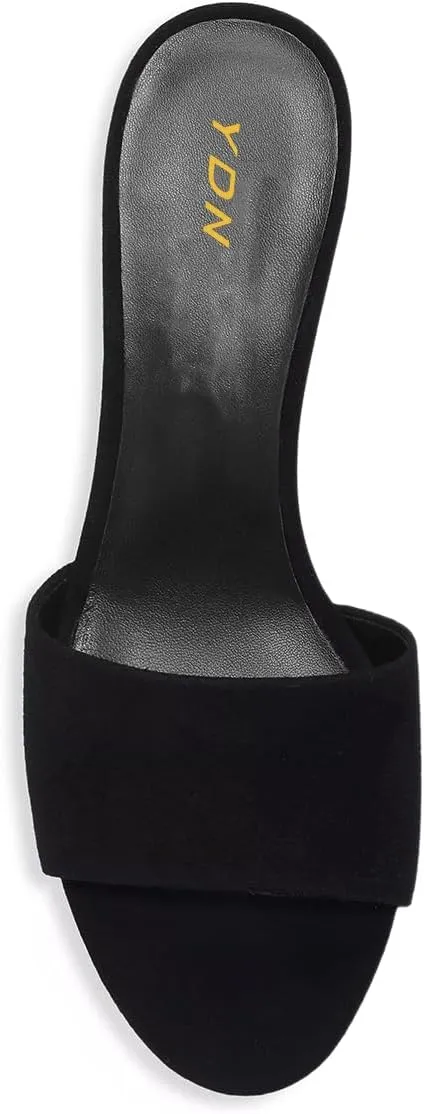 YDN Women Comfy Kitten Low Heel Mules Slip on Clog Sandals Open Toe Dress Pumps Slide Shoes Size 4-15 US