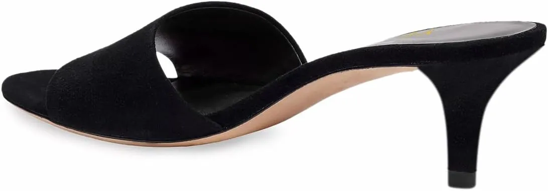 YDN Women Comfy Kitten Low Heel Mules Slip on Clog Sandals Open Toe Dress Pumps Slide Shoes Size 4-15 US