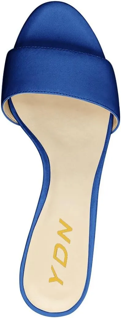 YDN Women Comfy Kitten Low Heel Mules Slip on Clog Sandals Open Toe Dress Pumps Slide Shoes Size 4-15 US