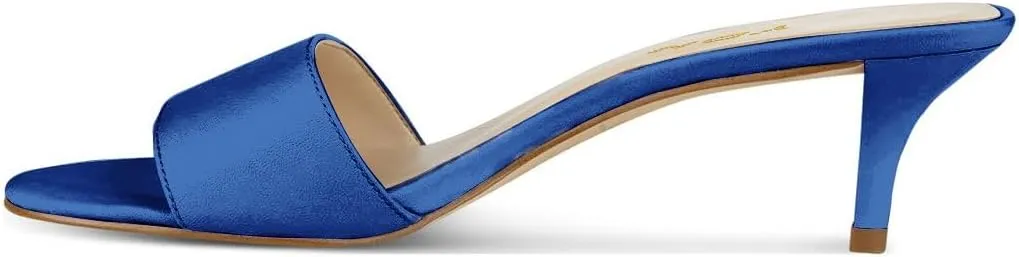 YDN Women Comfy Kitten Low Heel Mules Slip on Clog Sandals Open Toe Dress Pumps Slide Shoes Size 4-15 US