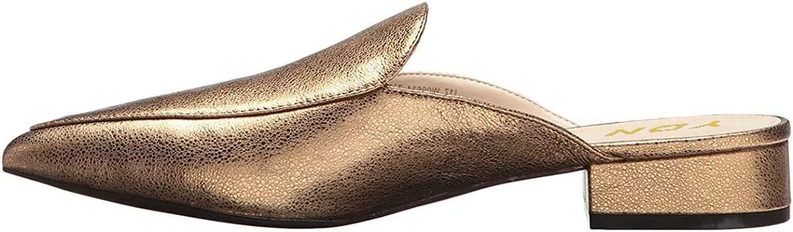 YDN Women Low Heel Comfort Mules Slip on Backless Sandals Pointed Toe Flats Loafers Slide Slipper Easy Walking Shoes