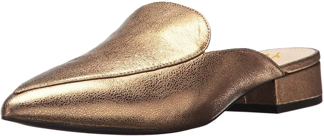 YDN Women Low Heel Comfort Mules Slip on Backless Sandals Pointed Toe Flats Loafers Slide Slipper Easy Walking Shoes
