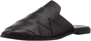 YDN Women Stylish Cross Line Mules Closed Pointed Round Toe Flats Slip On Sexy Fashion Evening Party Shoes