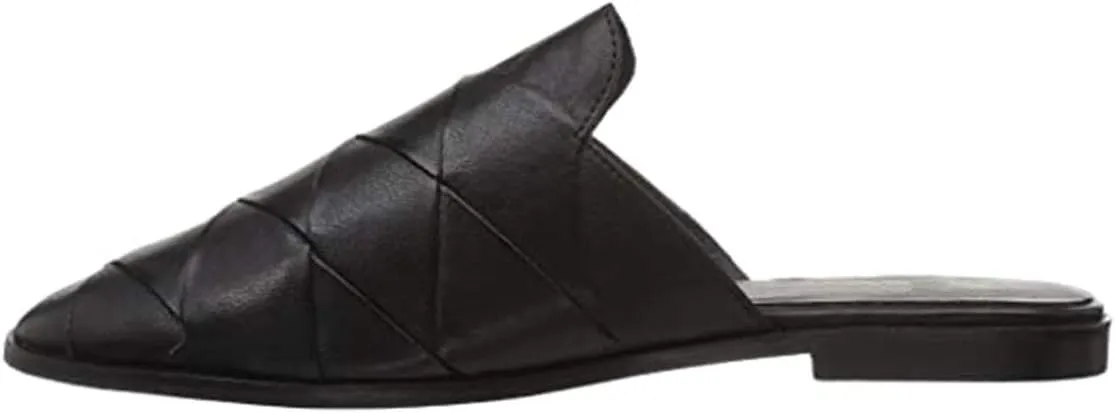 YDN Women Stylish Cross Line Mules Closed Pointed Round Toe Flats Slip On Sexy Fashion Evening Party Shoes