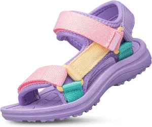YHOON Boys Girls Sandals Adjustable Double Strap Open-Toe Athletic Lightweight Unisex Child Sport Sandals Summer Outdoor(Toddler/Little Kid/Big Kid)