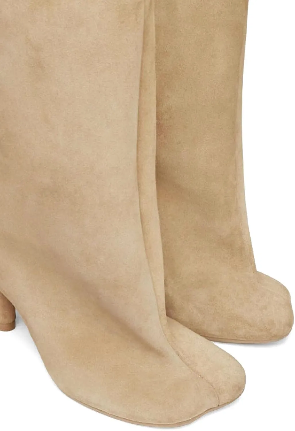 Yishaweiqi Camel Suede Knee High Boots for Women: Square Toe Stiletto Heel Long Tall Wide-Calf Comfortable Fall Boots