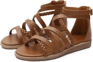 youngshow Women's Sandals Elastic Strappy String Thong Ankle Strap Flip Flops Summer Beach Gladiator Shoes Black