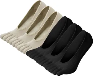 ZAKASA No Show Toe Socks Women Running Five Finger Socks Invisible Liner Boat Low Cut Loafer Socks for Ladies
