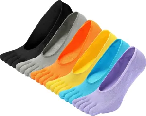 ZAKASA No Show Toe Socks Women Running Five Finger Socks Invisible Liner Boat Low Cut Loafer Socks for Ladies