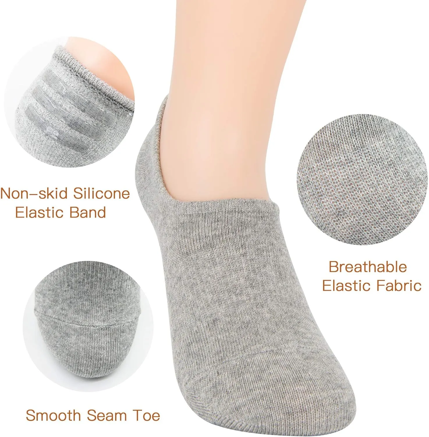 Zando Women Non Slip No Show Socks Boat Line Ankle Socks Athletic Low Cut Socks Short Socks for Flats Invisible Socks