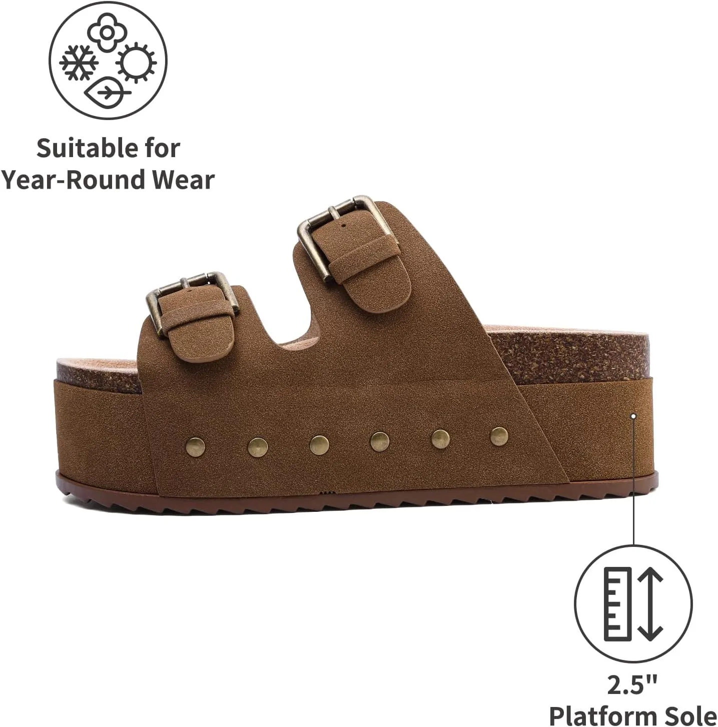 ziitop Womens Sandals Platform Sandals Women Comfortable Beach Essentials Memory Foam Slides for Women