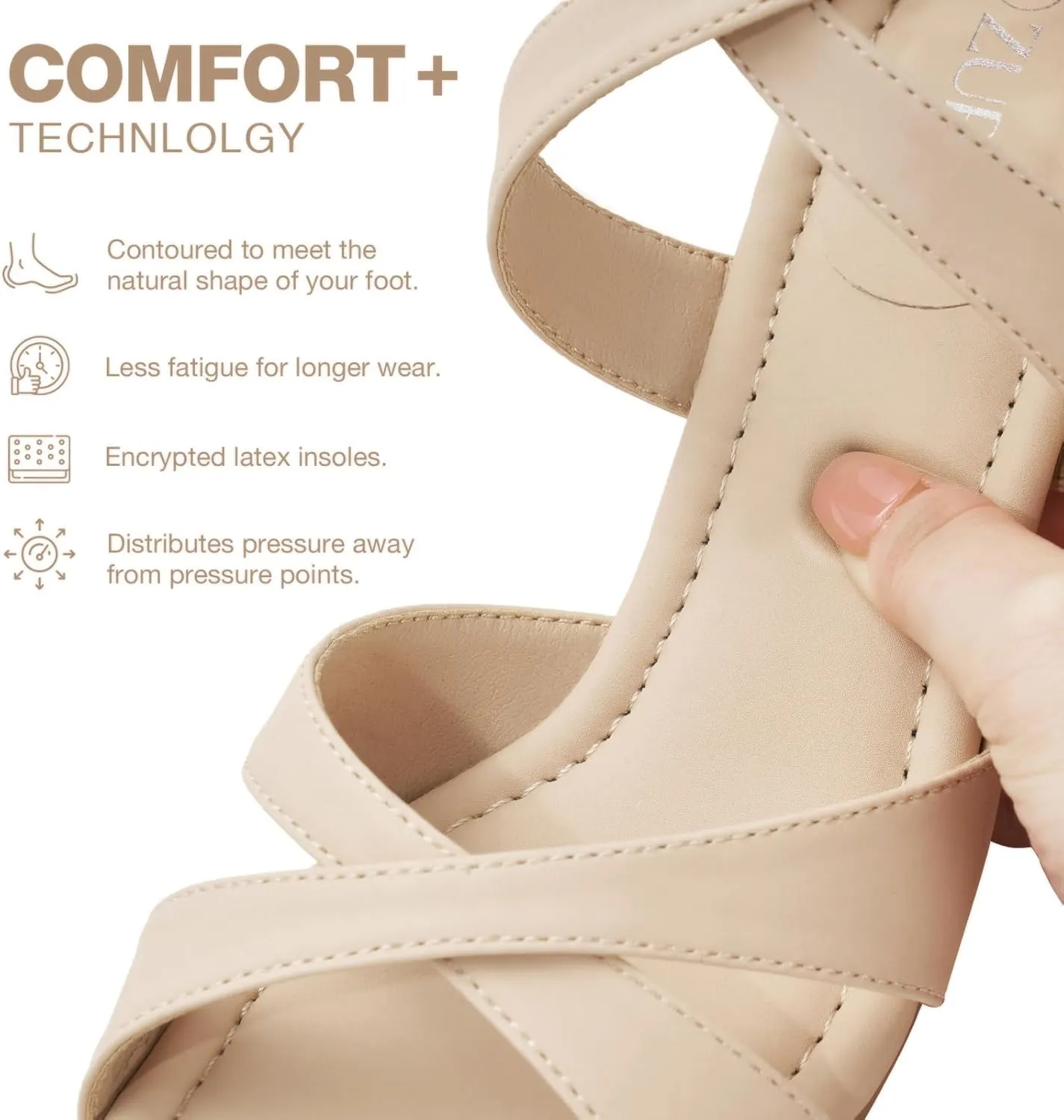 ZURIN Womens Chunky Low Heels Comfortable Open Toe Ankle Strap Heeled Sandals Strappy Block Heels Dress Shoes for Wedding Bridal Evening Party Prom