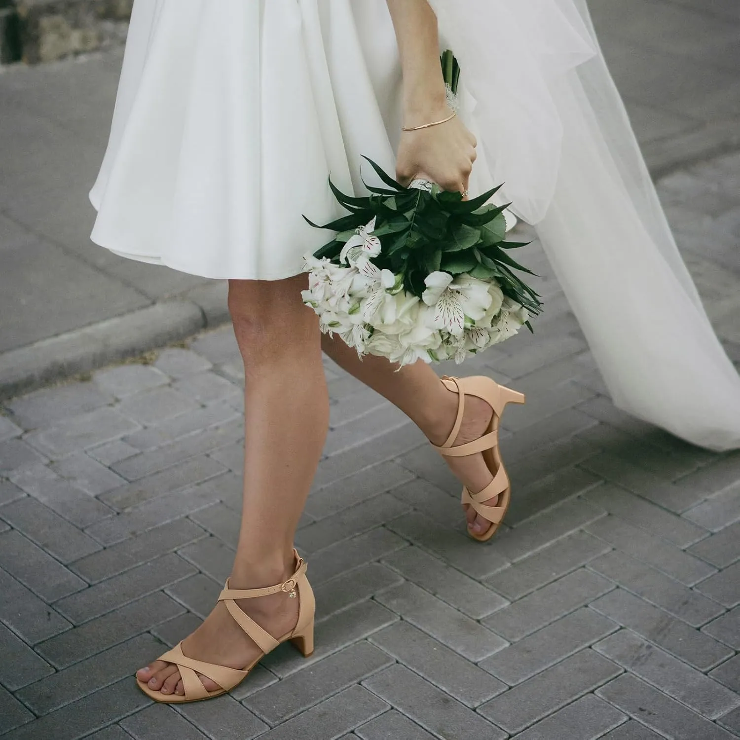 ZURIN Womens Chunky Low Heels Comfortable Open Toe Ankle Strap Heeled Sandals Strappy Block Heels Dress Shoes for Wedding Bridal Evening Party Prom